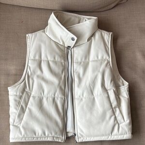 NWOT Anthropologie faux leather puffer vest